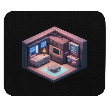 Discover Voxel Room - Synthwave Retro Futuristic Room Mouse Pads