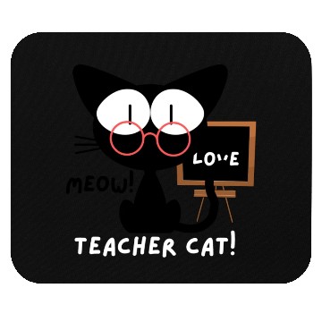 Discover teacher cat, meow Mouse Pads