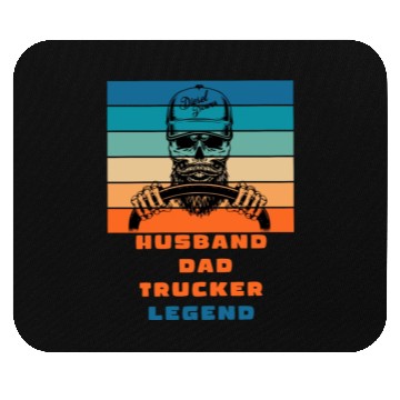 Discover husband dad trucker legend Mouse Pads