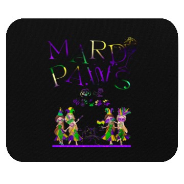 Discover Mardi gras purple and gold cat- teddy bear+sticker Mouse Pads