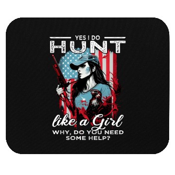 Discover Buck Deer Hunting and American Flage Mouse Pads