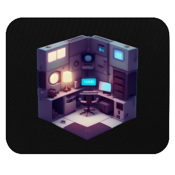 Discover Vapor Wave Isometric Room Design Mouse Pads
