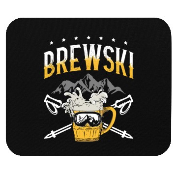 Discover Brewski Beer Drinker Skiing Ice Ski Winter Sport Mouse Pads