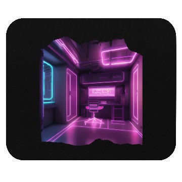 Discover Isometric Gamer Room Print - Unique Neon Art Mouse Pads