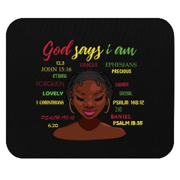Discover African American Girl God Says I Am Black Pride Mouse Pads