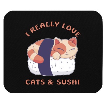 Discover I love cats and sushi Mouse Pads