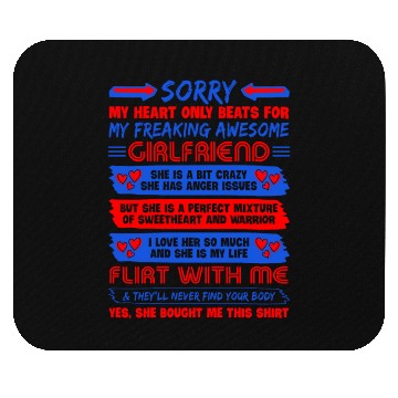 Discover Sorry My Heart Beat Only My Gf Mouse Pads