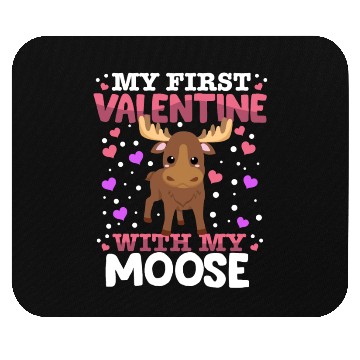 Discover My First Valentine With My Moose Animal Heart Mouse Pads