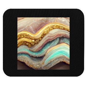 Discover Pastel Pink Teal Agate Geode Stone Mouse Pads