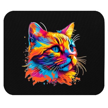 Discover MULTICOLORED CAT cat multicolor Rainbow Cat Mouse Pads