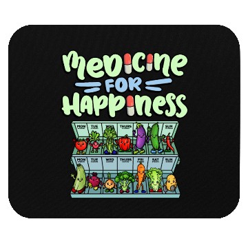 Discover Medicine For Happiness Vegetable Dose Daily Mouse Pads