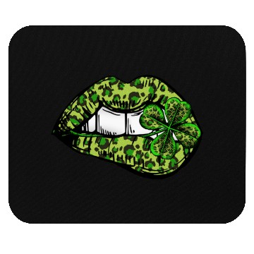 Discover Leopard Green Irish Lips St Patricks Day Mouse Pads