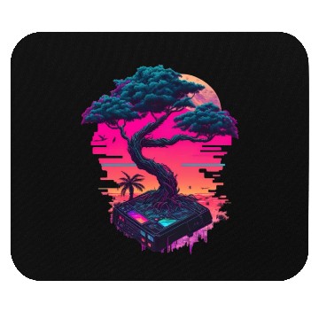 Discover Synthwave Bonsai Tree Mouse Pads