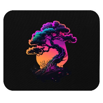 Discover Synthwave Bonsai Tree Mouse Pads