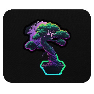 Discover Synthwave Bonsai Tree Mouse Pads