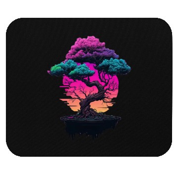 Discover Synthwave Bonsai Tree Mouse Pads