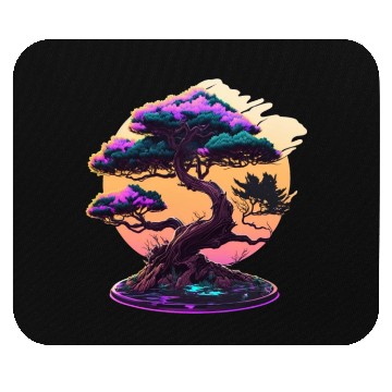 Discover Synthwave Bonsai Tree Mouse Pads