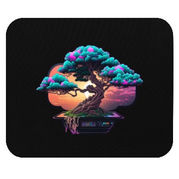 Discover Synthwave Bonsai Tree Mouse Pads