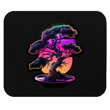 Discover Synthwave Bonsai Tree Mouse Pads