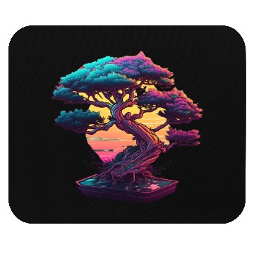 Discover Synthwave Bonsai Tree Mouse Pads