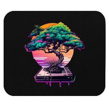 Discover Synthwave Bonsai Tree Mouse Pads