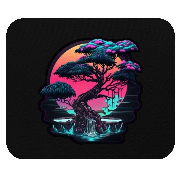 Discover Synthwave Bonsai Tree Mouse Pads