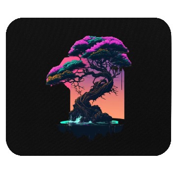 Discover Synthwave Bonsai Tree Mouse Pads