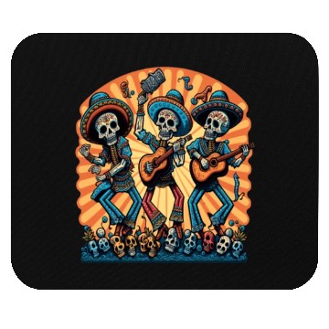 Discover Mexican Folk Dance Fans Dancing Sugar Skull Mouse Pads
