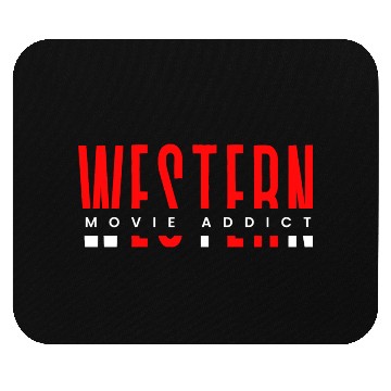 Discover Western movie addict red & white typography design Mouse Pads