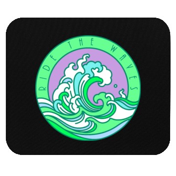 Discover Ride the Waves Surfing Emerald Mouse Pads