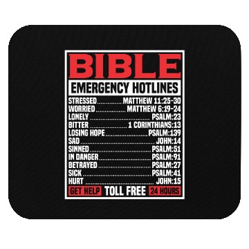 Discover Bible Verse Emergency Numbers Christian Hotline Ps Mouse Pads