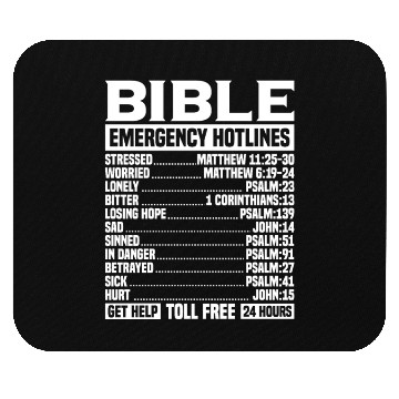Discover Bible Verse Emergency Numbers Christian Hotline Ps Mouse Pads
