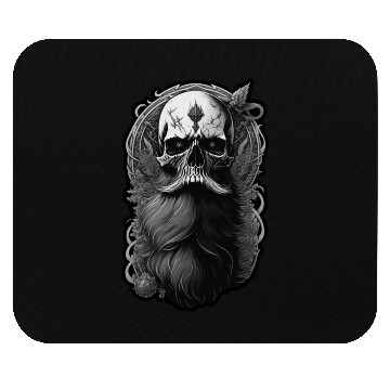 Discover skull with beard Mouse Pads