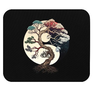 Discover Yin and Yang Bonsai Tree Mouse Pads