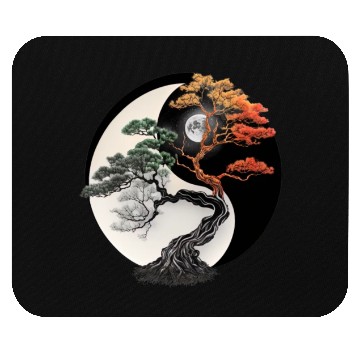 Discover Yin and Yang Bonsai Tree Mouse Pads