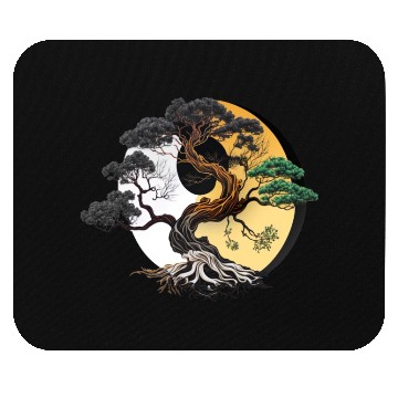 Discover Yin and Yang Bonsai Tree Mouse Pads