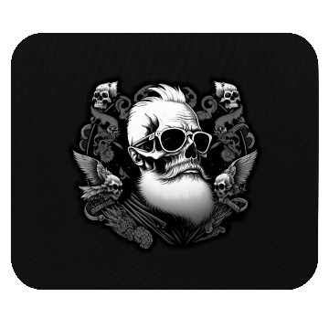 Discover skull with a beard Mouse Pads