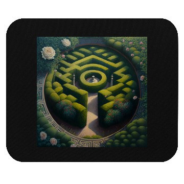 Discover A garden with hedges and flowers Mouse Pads