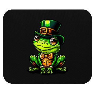 Discover Magical Frog With St Patrick Day Top Hat Mouse Pads