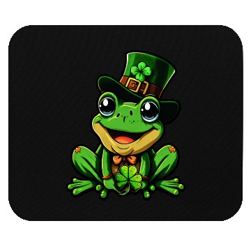 Discover Lucky Frog St. Patrick's Day Top Hat Mouse Pads