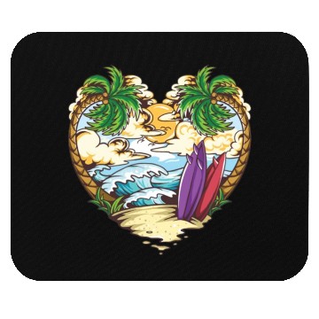 Discover Beach love surfing Mouse Pads