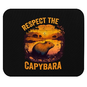 Discover Respect The Capybara Animal Humor Capybara Lover Mouse Pads