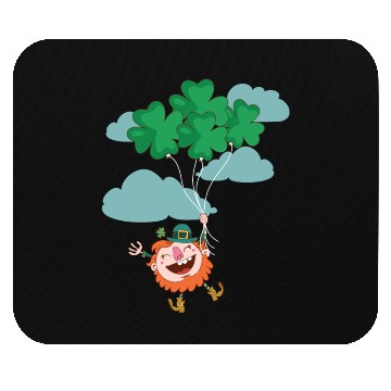 Discover Lerechaun Hanging On Clover Balloons - St Patricks Mouse Pads