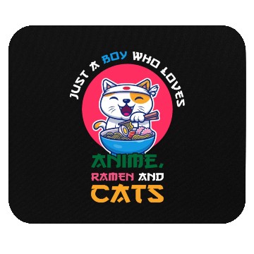 Discover Just a boy who loves anime ramen Mouse Pads
