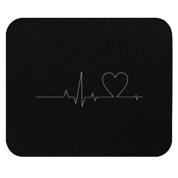 Discover Heart beat white Mouse Pads