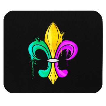 Discover Green, Golden and Purple Fleur De Lis Mouse Pads