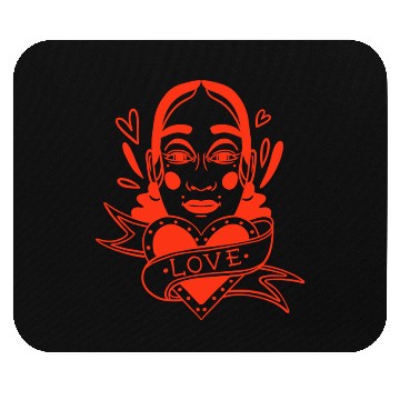 Discover Love Portrait - Heart Red Mouse Pads