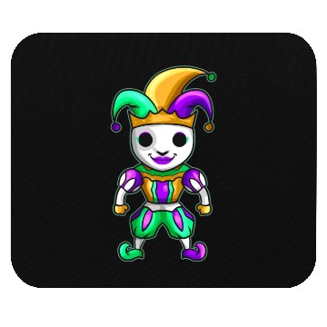 Discover Cute Kawaii Jester With Mask For Mardi Gras Mouse Pads