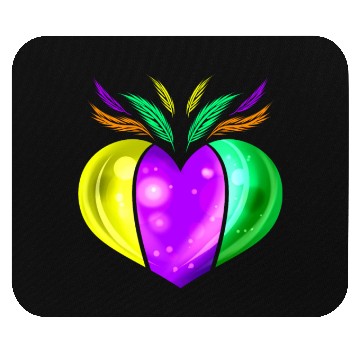 Discover Yellow Golden, Purple And Green Heart For Mardi Mouse Pads