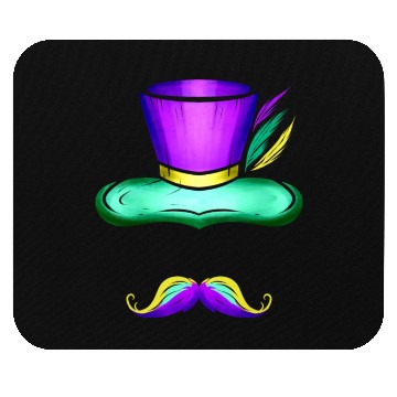 Discover Hat And Mustache For Mardi Gras Mouse Pads